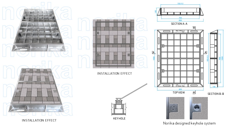 Stainless Steel Heavy Duty Telecom Recessed Manhole Cover & Frame(A1 Grade)